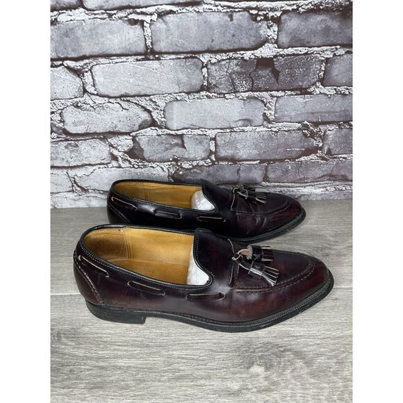 Vtg Royal Tweed Burgundy Leather Tassel Loafers Dress Shoes Men’s Sz 10M US/43EU - Picture 14 of 16